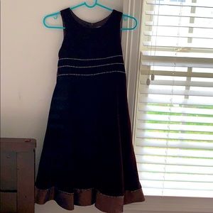 Girls brown suede fancy dress